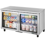 True TUC-60G-HC~FGD01 - Undercounter Refrigerator, (2) glass doors, (4) shelves